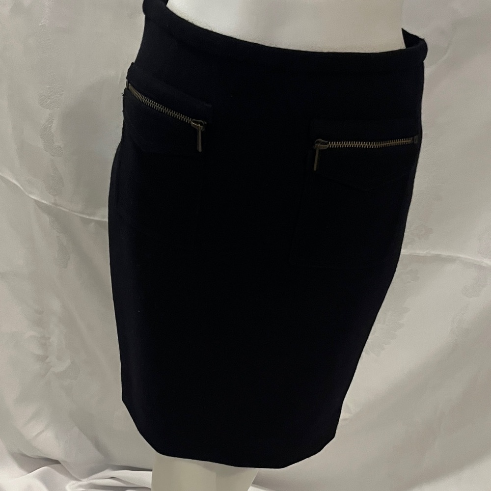J. Crew Black Pencil Skirt with Zipper Accents